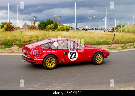 1971 70s anni Settanta Alfa Romeo Junior Zagato 1970 GTV a cuneo aerodinamico No.22 Race Car. Auto da corsa N-Sport al Southport Classic Car and Speed Event UK Foto Stock