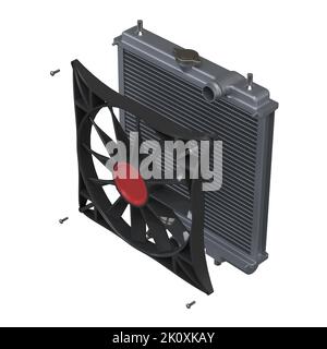 Radiatori auto 3D che rendono isolato su sfondo bianco Foto Stock