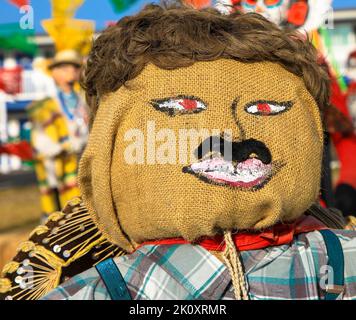 La bambola dello Scarecrow in giardino Foto Stock