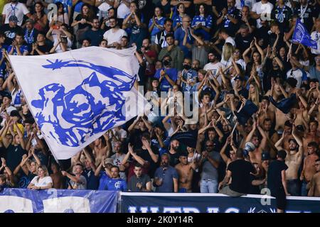 Tifosi Empoli durante la Serie Una partita di calcio tra Empoli e Roma allo Stadio Carlo Castellani di Empoli, Italia settentrionale, il 12 settembre 2022. Foto Stock