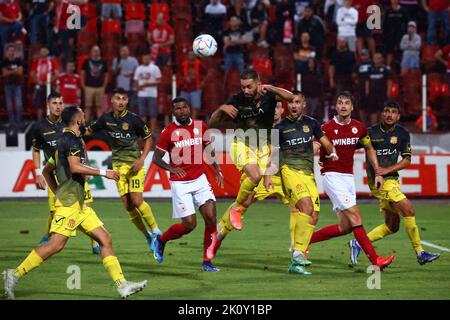 Sofia, Bulgaria - 28 luglio 2022: I giocatori sono visti in azione durante la partita di calcio di qualificazione della UEFA Europa Conference League tra il CSKA Sofia e. Foto Stock