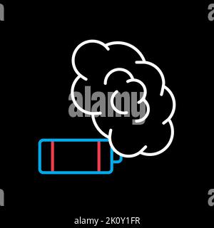 Vettore di granata di fumo isolato su sfondo nero icona. Dimostrazione, protesta, sciopero, rivoluzione. Simbolo grafico per il design del sito Web, il logo, l'app, Illustrazione Vettoriale