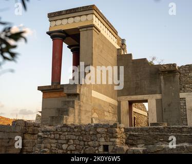 Rovine del Palazzo di Cnosso a Creta, Grece Foto Stock