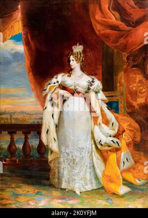 Alexandra Feodorovna nata principessa Charlotte di Prussia (1798-1860), imperatrice di Russia come moglie dell'imperatore Nicola i (1825-1855), ritratto dipinto in olio su tela da Studio di George Dawe, prima del 1829 Foto Stock