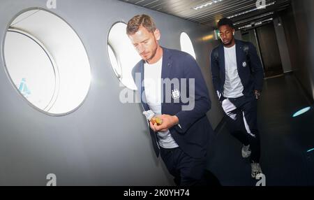 Jan Vertonghen di Anderlecht, nella foto dell'arrivo della squadra di calcio belga RSC Anderlecht, mercoledì 14 settembre 2022 a Bucarest, Romania. Domani il RSCA giocherà il club rumeno FCSB nel secondo giorno del concorso UEFA Conference League, nel gruppo B. BELGA PHOTO VIRGINIE LEFOUR Foto Stock