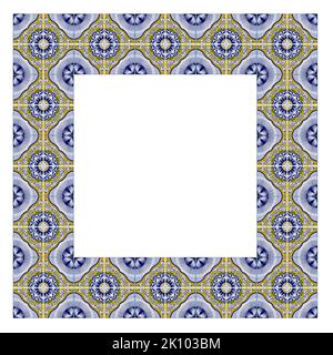 Il design del telaio con tipiche decorazioni portoghese chiamato "azulejos" Foto Stock