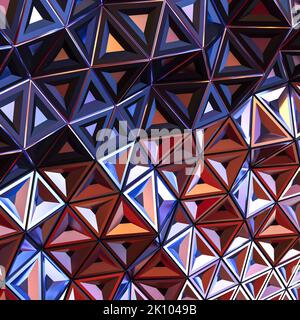 sfondo geometrico con forme triangolari iridescenti. rendering 3d Foto Stock