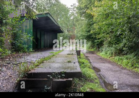 Longmoor Military Railway costruita nel 1903, ora abbandonata, Liss, Hampshire, Inghilterra, REGNO UNITO Foto Stock