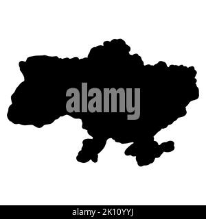 Icona della mappa Ucraina. Immagine della mappa dell'Ucraina. Illustrazione del vettore nero. Illustrazione Vettoriale