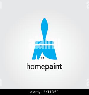Creative pennello vernice logo design template.Brush icona per la casa ristrutturazione Company.Vector Illustrazione Vettoriale