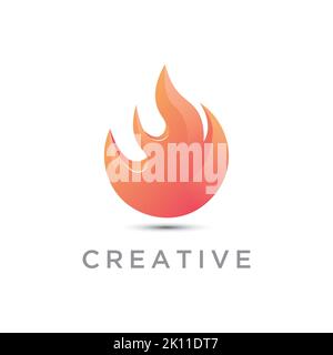Modello di design del logo Fire. Icona di fiamma astratta Illustrazione Vettoriale