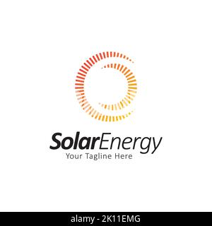 Modello vettoriale icona del logo del pannello solare Sun Illustrazione Vettoriale