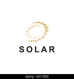 Modello vettoriale icona del logo del pannello solare Sun Illustrazione Vettoriale
