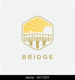 Bridge simbolo logo design Vector ispirazione. Logo Creative bridge Illustrazione Vettoriale