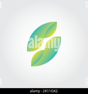 Astratto lettera S logo Inspiration. Lettera S con logo a forma di foglia Illustrazione Vettoriale