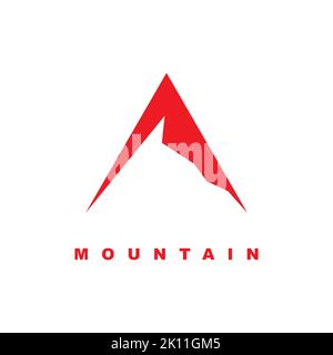 Modello di disegno di logo di montagna. Vettore di icona di pietre creative. Ispirazione per il logo Mountain Illustrazione Vettoriale