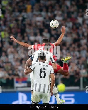 Torino, Italia. 14th settembre 2022. Durante la UEFA Champions League, Gruppo H, partita di calcio tra Juventus FC e Benfica, o 14 settembre 2022, allo Stadio Allianz di Torino. Photo Nderim Kaceli Credit: Live Media Publishing Group/Alamy Live News Foto Stock