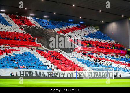 Glasgow, Regno Unito. 14th Set, 2022. Il Rangers FC ha suonato il FC Napoli allo stadio Ibrox di Rangers, Glasgow, Scozia, Regno Unito, nella "Champions League Group Stage". L'arbitro della partita era di Antonio Maten Lahoz, spagnolo. Credit: Findlay/Alamy Live News Foto Stock