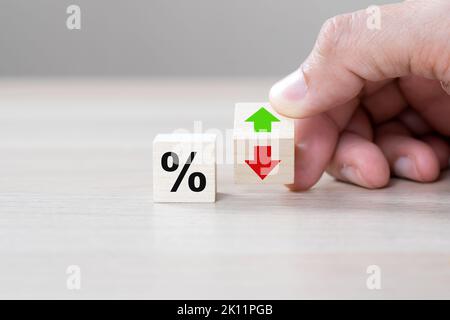 I tassi DI interesse DEGLI STATI UNITI stanno andando su e giù per il concetto di affari Foto Stock