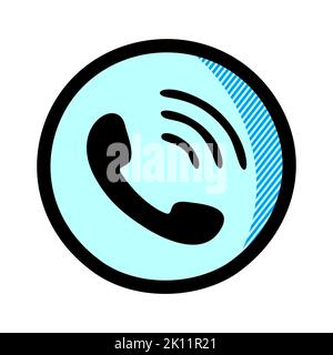 Icona del telefono in stile piatto. Icona di chiamata isolata su sfondo bianco. Telefono cellulare dispositivo gadget. telefono icona semplice astratta icona in nero. Vettore ill Foto Stock