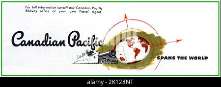 1947 pubblicità a colori USA per Canadian Pacific Railways Foto Stock