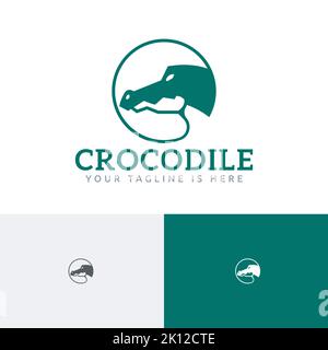 Coccodrillo coccodrillo Rettile animale natura Fauna Logo Illustrazione Vettoriale