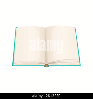 Cartoon ha aperto libri, libri di testo e Bestseller. Dizionario vettoriale della scuola, romanzo di letteratura aperta, fiaba, enciclopedia o volume di versi con pagine bianche vuote vista dall'alto. Oggetto isolato Illustrazione Vettoriale