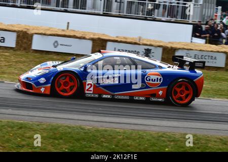 Mika Hakkinen, Emanuele Pirro, McLaren F1 GTR, Una varietà di vetture GT dalla metà degli anni '90s fino ad oggi che hanno gareggiato in prestigiosi eventi del mondo Foto Stock