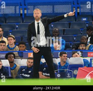 Londra, Regno Unito. 14th Set, 2022. 14 set 2022 - Chelsea contro RB Salzburg - UEFA Champions League - Gruppo e - Stamford Bridge Chelsea Manager Graham Potter durante la partita della Champions League a Stamford Bridge. Picture Credit: Notizie dal vivo su Mark Pain/Alamy Foto Stock