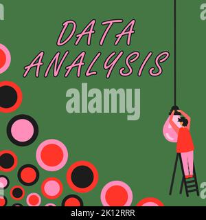 Didascalia di testo che presenta l'analisi dei dati. Parola scritta su Translate Numbers to Analytical conclude Forecasting Foto Stock