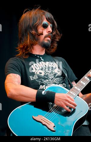 Dave Grohl - Foo Fighters, V2007, Hylands Park, Chelmsford, Essex, Regno Unito - 18 agosto 2007 Foto Stock