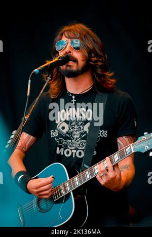 Dave Grohl - Foo Fighters, V2007, Hylands Park, Chelmsford, Essex, Regno Unito - 18 agosto 2007 Foto Stock