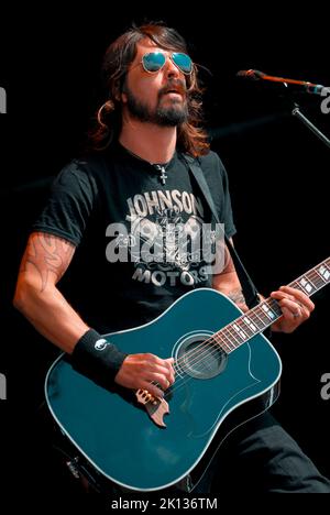 Dave Grohl - Foo Fighters, V2007, Hylands Park, Chelmsford, Essex, Regno Unito - 18 agosto 2007 Foto Stock