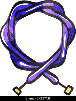 Icona del cavo della bicicletta in stile acquerello. Illustrazione Vettoriale