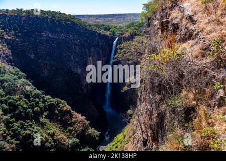 Cascate di Kalambo, confine tra Zambia e Tanzania, Africa Foto Stock