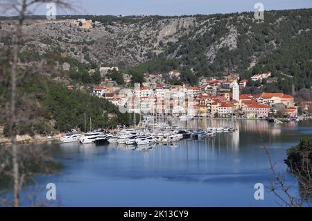 Punto di vista di Skradin Croazia Foto Stock