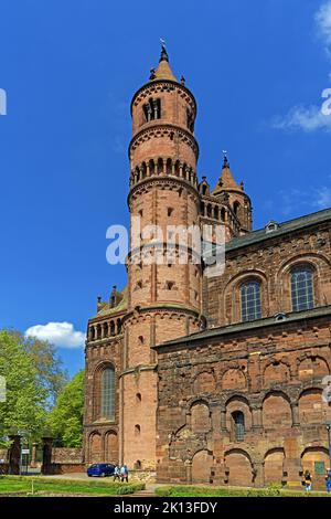 Dom Sankt Peter, erbaut 12. Jahrhundert, Domgarten *** Caption locale *** Europa, Germania, Renania-Palatinato, Worms, Schloßgasse, Schum-City, Dom S Foto Stock