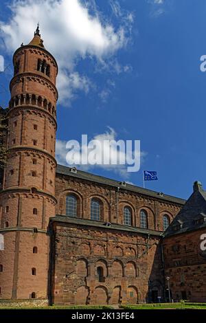 Dom Sankt Peter, erbaut 12. Jahrhundert, Domgarten *** Caption locale *** Europa, Germania, Renania-Palatinato, Worms, Schloßgasse, Schum-City, Cathè Foto Stock