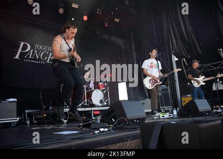 La band californiana, insieme Pangea, vive al Tempelhof Sounds Festival di Berlino, in Germania Foto Stock