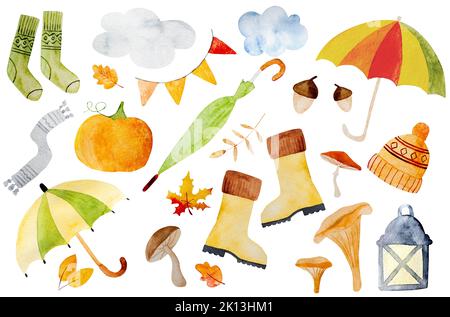 Dipinti di autunno aquarelle Foto Stock