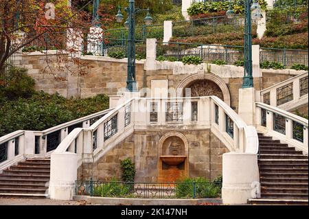 Scala Strudlhofstiege a Vienna Austria stagione autunnale Foto Stock