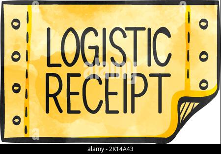 Icona di ricevuta logistica in acquerello. Illustrazione Vettoriale