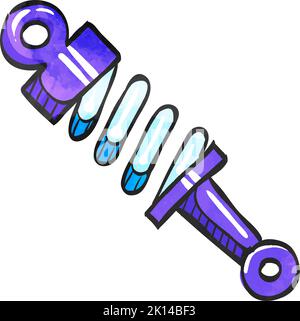 Icona dell'ammortizzatore in acquerello. Illustrazione Vettoriale