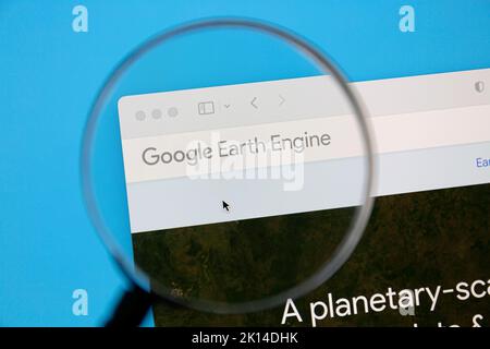 Ostersund, Svezia - 28 giugno 2022: Sito Web di Google Earth Engine. Google Earth Engine è un servizio di elaborazione geospaziale. Foto Stock