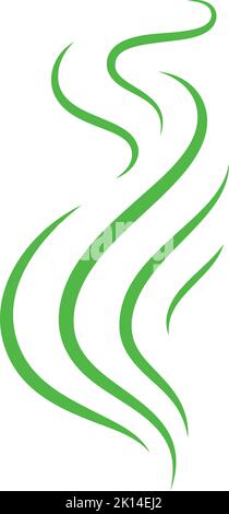 Linee curve verdi. Icona del flusso d'aria calda Illustrazione Vettoriale