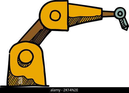 Icona del braccio robotico industriale a colori Illustrazione Vettoriale