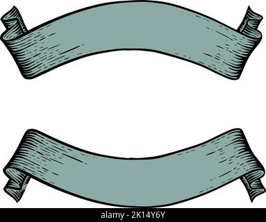 Colore banner a nastro disegnati a mano elementi vintage Illustrazione Vettoriale