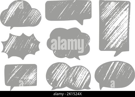 Set di fumetti disegnati a mano. Illustrazione vettoriale. Illustrazione Vettoriale