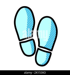 Stampa icona vettore scarpa.icona vettore nero isolato su sfondo bianco stampa scarpa Foto Stock