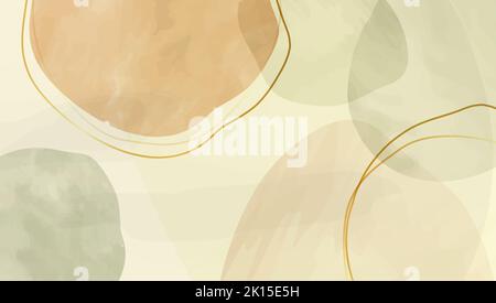 Minimal mano dipinta pastello Watercolor Abstract Art background Template Design Vector Illustration Foto Stock